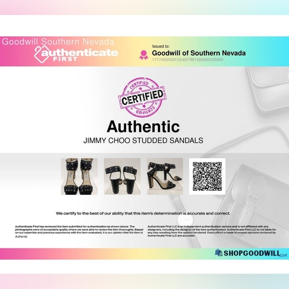 Jimmy Choo Veto 100 Studded Accent Sandal Size 6 (36) with COA (5609) - Picture 10 of 11